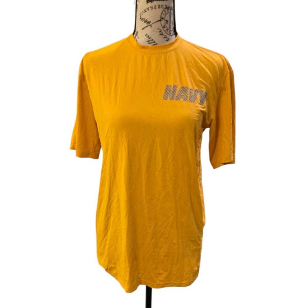 NAVY Yellow Short Sleeve Tee Sz S